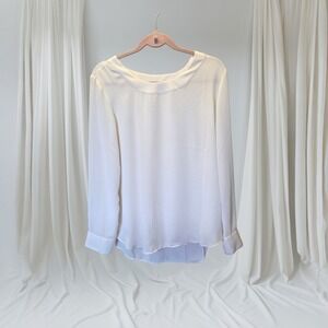Banana Republic Ivory Long Sleeve Blouse | Size Large